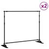 vidaXL Bakgrunnsstandar 2 stk. Svart 254x243 cm St&aacute;l