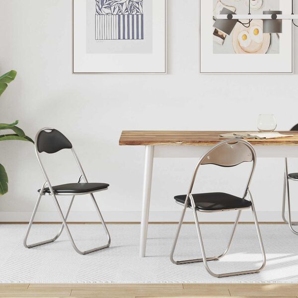 vidaXL Folding st&oacute;ll 2 pcs Svartur og gr&aacute;r 48 x 43,5 x 81 cm