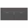804817 vidaXL 2 Piece Bathroom Furniture Set High Gloss Grey Chipboard