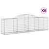 vidaXL Bogadregnir Grj&oacute;tkassar 6 stk. 300x50x80/100 cm Sinkh&uacute;&eth;a&eth; J&aacute;rn