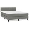 vidaXL H&oacute;lfa&eth; Springr&uacute;m me&eth; D&yacute;nu D&ouml;kkgr&aacute;tt 140x190 cm Efni