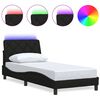 vidaXL R&uacute;mgrind me&eth; LED &aacute;n D&yacute;nu Sv&ouml;rt 80x200 cm Tau&aacute;kl&aelig;&eth;i