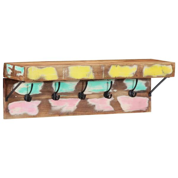 vidaXL Fatahengi Br&uacute;nn 73 x 19 x 23 cm Gegnheill endurn&yacute;ttur vi&eth;ur