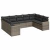 vidaXL 9 Hluta Gar&eth;s&oacute;fasett me&eth; Sessum Gr&aacute;r P&oacute;l&yacute;rattan