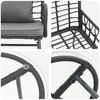 vidaXL Garður borðsett 3 pcs Svartur og Anthracite pólýrattan