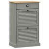 vidaXL Sk&oacute;sk&aacute;pur VIGO 60x35x96 cm Gr&aacute;r Gegnheil Fura