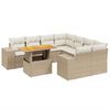vidaXL 9 Hluta Gar&eth;s&oacute;fasett me&eth; Sessum Drapplita&eth; P&oacute;l&yacute;rattan