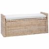 vidaXL Geymslubekkur me&eth; p&uacute;&eth;i N&aacute;tt&uacute;rulegur 110 x 40 x 50 cm Rattan