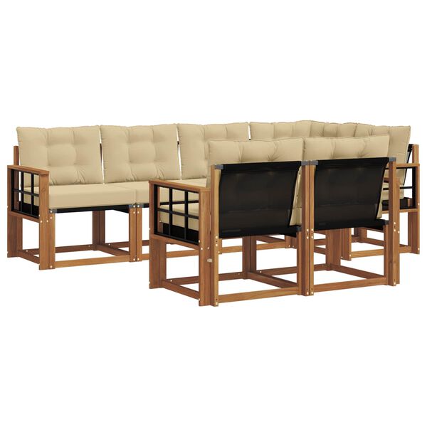 vidaXL &Uacute;ti s&oacute;fasett me&eth; p&uacute;&eth;i 7 pcs N&aacute;tt&uacute;rulegt og B&eacute;ig