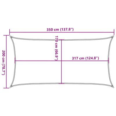 vidaXL Sólskyggnisegl Sandhvítt 3,5x2 m 100% Pólýester Oxford