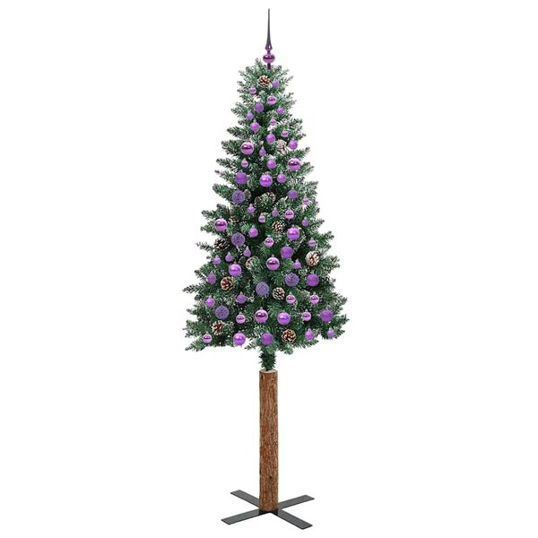 vidaXL Mj&oacute;tt j&oacute;latr&eacute; me&eth; 300 LED Gr&aelig;nn 210 cm PVC og solid furuvi&eth;