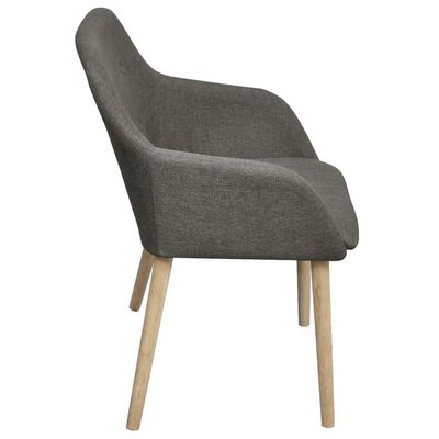 241156 vidaXL Dining Chairs 2 pcs Light Grey Fabric and Solid Oak Wood