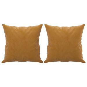 vidaXL Skrautpúðar 2 stk. Brúnt 40x40 cm Flauel