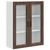 vidaXL Eldh&uacute;s sk&aacute;pur Br&uacute;nn eik 80 x 31 x 100 cm Samsettur vi&eth;ur