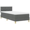 vidaXL LED Box Spring R&uacute;m me&eth; LED r&aelig;mum D&ouml;kk gr&aacute; 90 x 200 cm d&uacute;kur