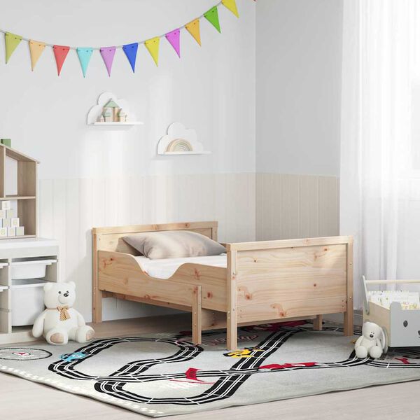 vidaXL Ramsv&iacute;k me&eth; d&yacute;nu me&eth; h&ouml;fu&eth;gafl Br&uacute;nn 80 x 200 cm Solid furuhikk