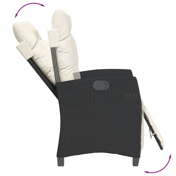 vidaXL 5 Hluta Gar&eth;bor&eth;stofusett me&eth; Sessum Svart P&oacute;l&yacute;rattan