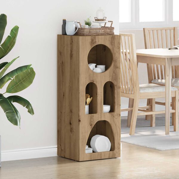 vidaXL Vi&eth;beinteyfla Artisan Eik 40 x 35 x 100.5 cm Samsettur vi&eth;ur