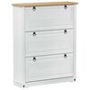 vidaXL Sk&oacute;knask&aacute;pur Corona Hv&iacute;tt 99 x 32 x 122 cm Solid furuhikk
