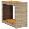 vidaXL Garðborð með Viðarplötu Drappaður 100x40x75 cm Pólýrattan