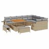 vidaXL Gar&eth;s&oacute;fa sett 12 pcs Drapplita&eth;ur p&oacute;l&yacute;rattan