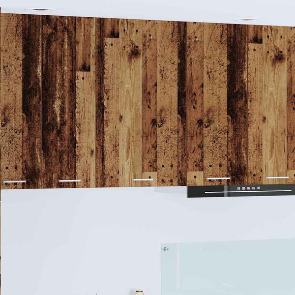 vidaXL Vegghengdur sk&aacute;pur Gamall vi&eth;ur og hv&iacute;t 50 x 31 x 80 cm