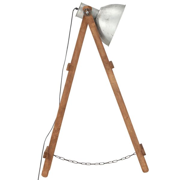 vidaXL G&oacute;lflampi Silfurlita&eth;ur E27 Gegnheill Mang&oacute;vi&eth;ur