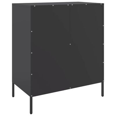 vidaXL Skenkur Svartur 68x39x79 cm Stál