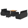 vidaXL Gar&eth;s&oacute;fa sett 8 pcs Svartur p&oacute;l&yacute;rattan