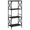 vidaXL B&oacute;kahilla me&eth; 4 Hillum Sv&ouml;rt 59x35x132 cm Samsettur Vi&eth;ur