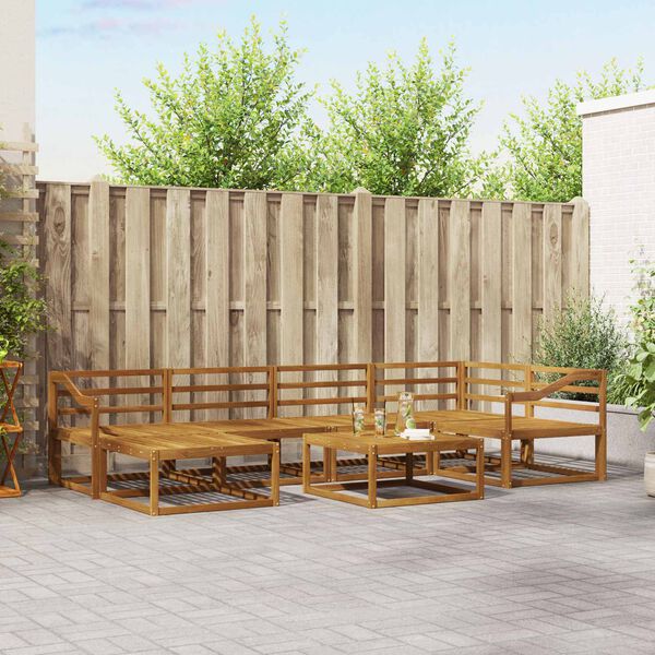 vidaXL &Uacute;ti s&oacute;fasett 7 pcs N&aacute;tt&uacute;rulegur Hrein akas&iacute;utr&eacute;