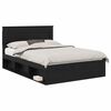 vidaXL Ramsv&iacute;k me&eth; h&ouml;fu&eth;gafl Svartur 140 x 190 cm Solid furuhikk