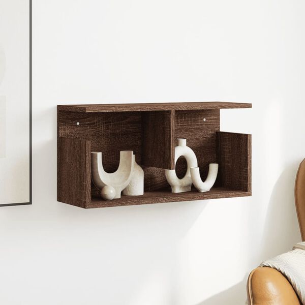 vidaXL Veggfestur Skápur Brún Eik 60x20x30 cm Samsettur Viður