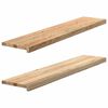 vidaXL gluggasyllur 2 stk &Oacute;me&eth;h&ouml;ndlu&eth; 120x25x2 cm gegnheil vi&eth;ar eik