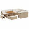 vidaXL Gar&eth;s&oacute;fa sett me&eth; p&uacute;&eth;i me&eth; geymslu 12 pcs Beige og krem