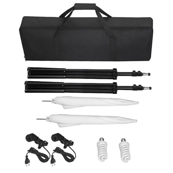 vidaXL Stúdíóbúnaður Grænn Bakgrunnur 600x300 cm & Ljós