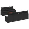 vidaXL Gar&eth;s&oacute;fa sett me&eth; geymslu 8 pcs Svartur p&oacute;l&yacute;rattan