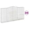 vidaXL Bogadreginn Grj&oacute;tkassi 9 stk. 400x50x200/220 cm Sinkh&uacute;&eth;a&eth; J&aacute;rn