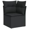 vidaXL 8 stykki gar&eth;s&oacute;fasett me&eth; p&uacute;&eth;um Black Poly Rattan Acacia