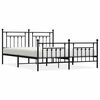 vidaXL R&uacute;mgrind &uacute;r M&aacute;lmi me&eth; H&ouml;fu&eth;gafli & F&oacute;tagafli Sv&ouml;rt 183x213 cm