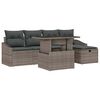 vidaXL Gar&eth;s&oacute;fa sett 6 pcs Gr&aacute;r p&oacute;l&yacute;rattan