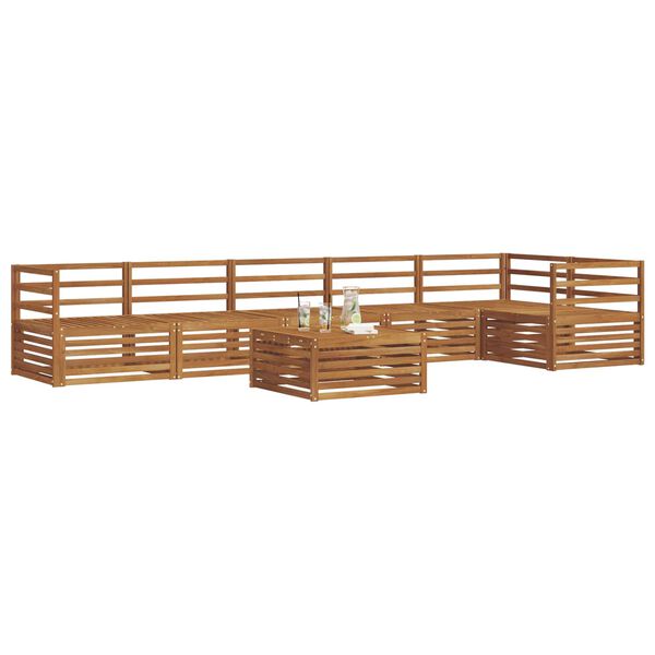 vidaXL &Uacute;ti s&oacute;fasett 7 pcs N&aacute;tt&uacute;rulegur Hrein akas&iacute;utr&eacute;