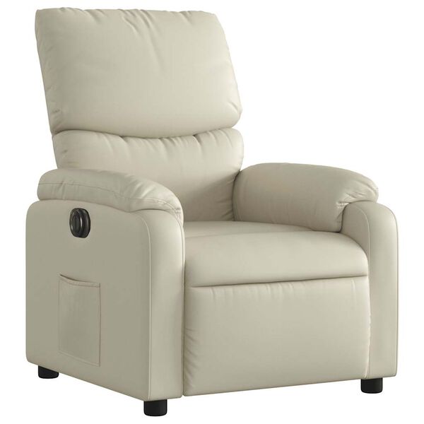 vidaXL Electric Recliner Chair Cream gervi le&eth;ur