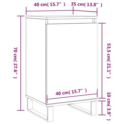 vidaXL Skenkir 2 stk. Sonoma Eikarlitur 40x35x70 cm Samsettur Viður