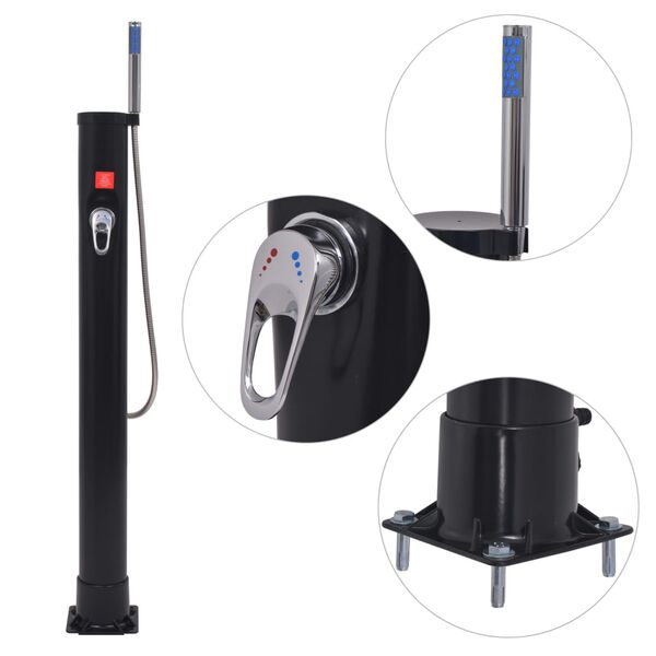 vidaXL Sólarhituð Útisturta 8 L PVC Stál