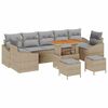 vidaXL Gar&eth;s&oacute;fa sett me&eth; p&uacute;&eth;i 10 pcs Drapplita&eth;ur Poly rattan
