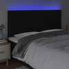 vidaXL LED h&ouml;fu&eth;gafl Svart 200x5x118/128 cm Efni