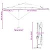vidaXL Cantilever Roma Parasol Rautt og svart 352 x 251 x 265 cm