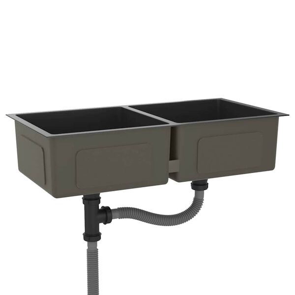 vidaXL Handger&eth;ur Eldh&uacute;svaskur Svartur Ry&eth;fr&iacute;tt St&aacute;l