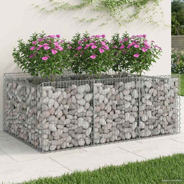 vidaXL Gabion h&aelig;kka&eth; r&uacute;m Silfur 150 x 100 x 60 cm Galvaniserad st&aacute;l